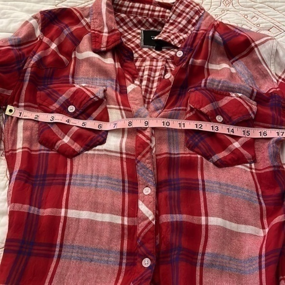 Bright festive red plaid Rails flannel - Picture 8 of 8